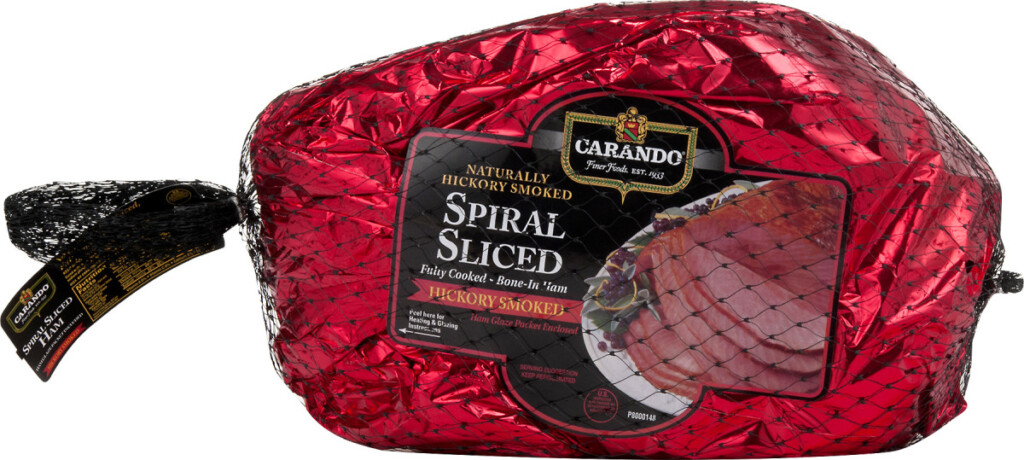 Carando Spiral Sliced Fully Cooked Bone In Ham Hickory Smoked Carando 