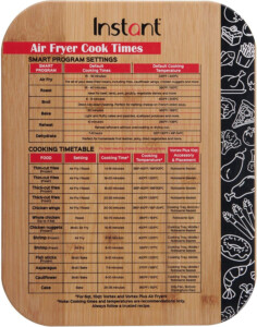 Instant Vortex Official Bamboo Cutting Board With Air Fryer Cook Times