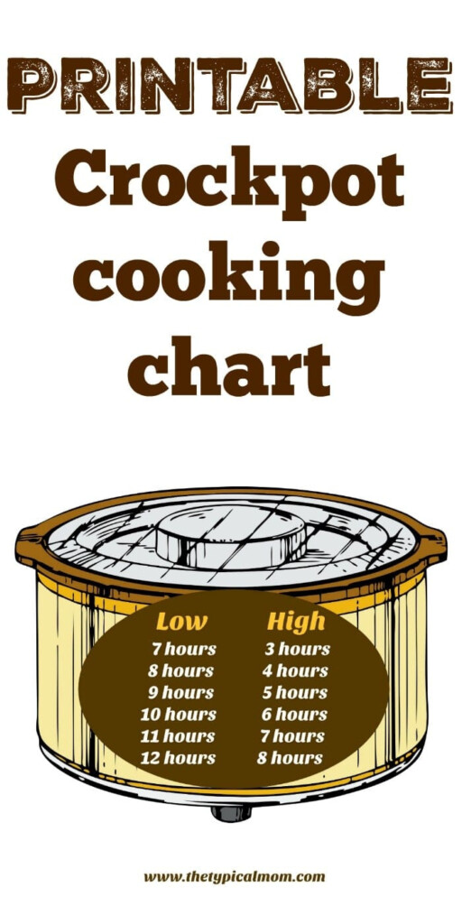 Free Printable Crock Pot Cooking Times Chart PDF